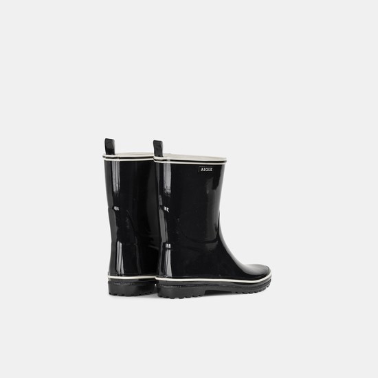 Aigle The Classic And Feminine Patent Ankle Rain Boots Women Black ZA-68701